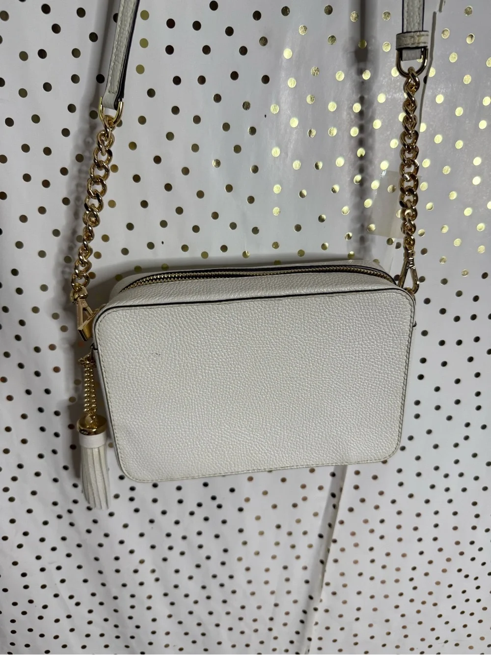 Michael Kors White Crossbody Bag with Multicolor Star Appliqués